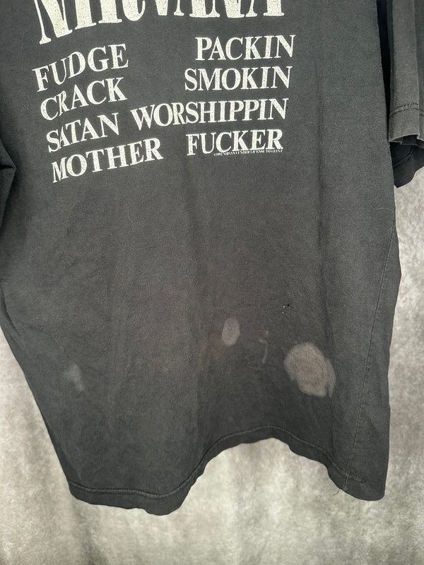 NIRVANA VESTIBULE TEE | FUDGE PACKIN CRACK SMOKIN SATAN WORSHIPPIN MOTHER FUCKER