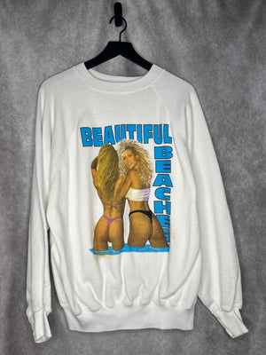BEAUTIFUL BEACHES | TWO FEMALES IN BIKINIS SWEATSHIRT