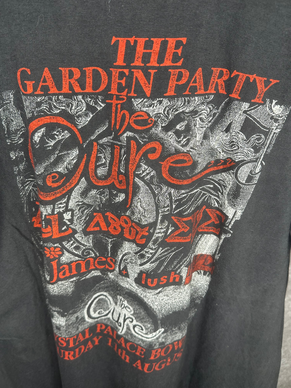 Vintage 1990 The Cure Garden Party Crystal Palace Bowl Shirt XL