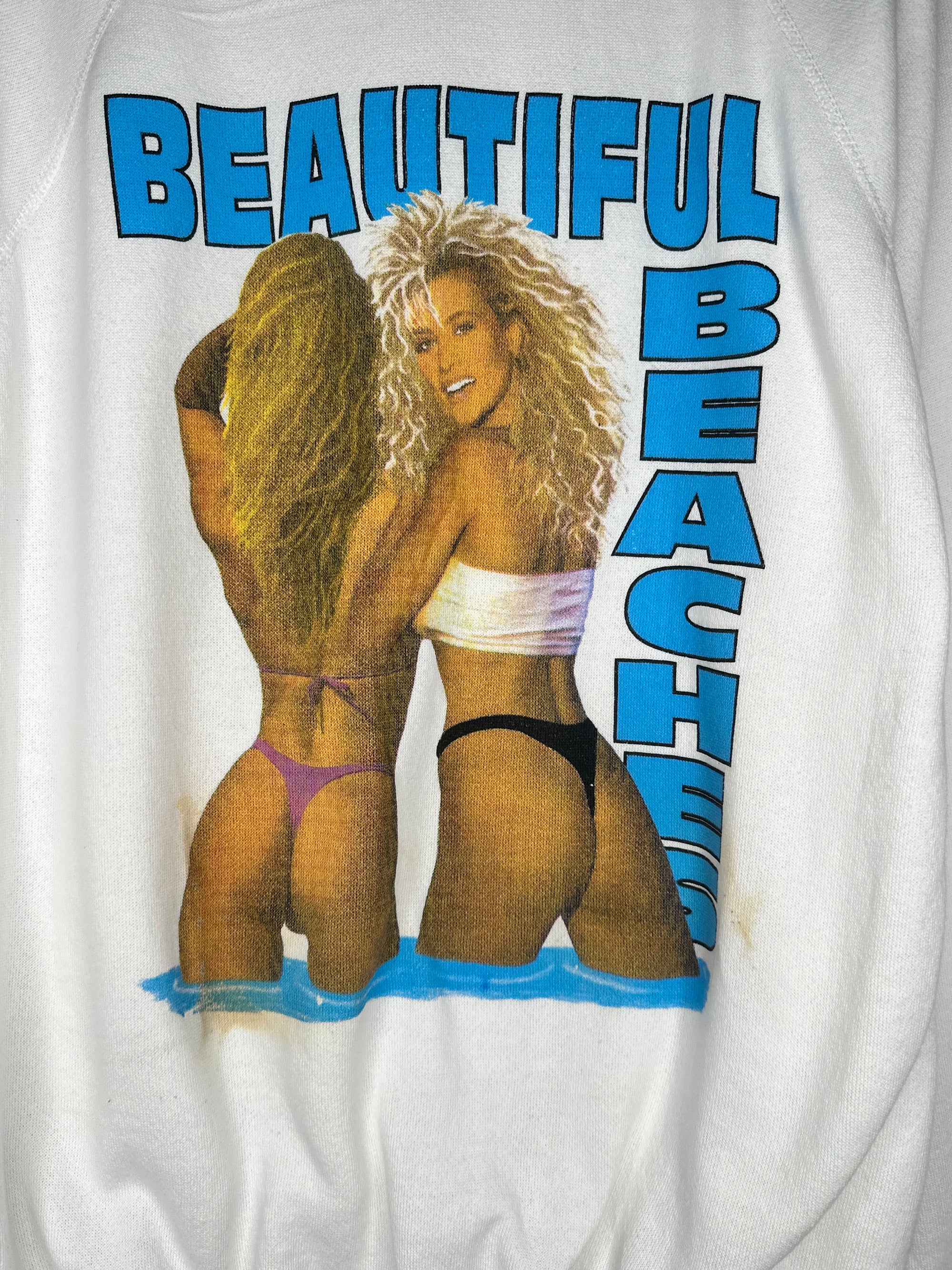 BEAUTIFUL BEACHES | TWO FEMALES IN BIKINIS SWEATSHIRT